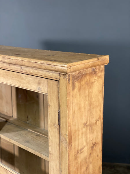 19th Century Glazed Pine Bookcase