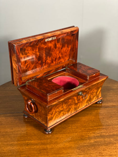 A Georgian Mahogany Tea Caddy By George Simpson Of London