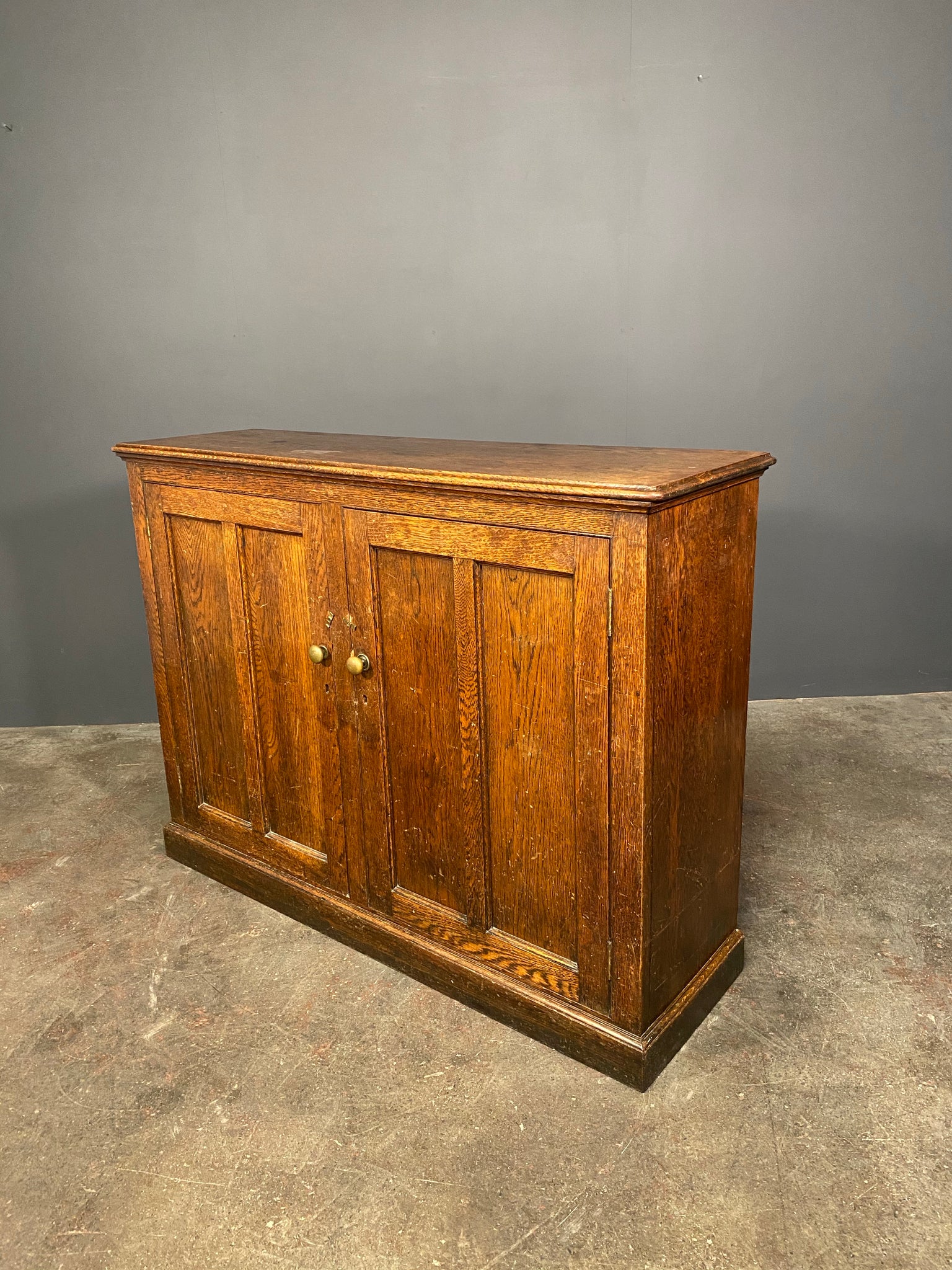Large Antique Early 20th Century Oak School Cupboard