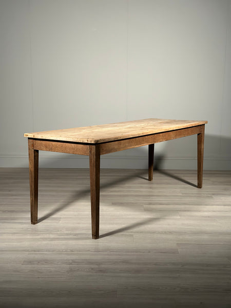 Antique Sycamore Top French Dining Table
