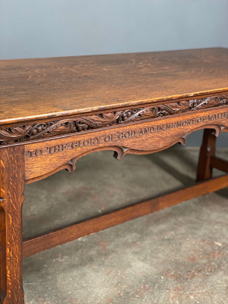 Victorian Carved Oak Church Altar Table