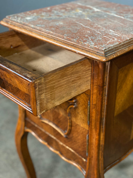 Antique Walnut French Bedside Cabinet