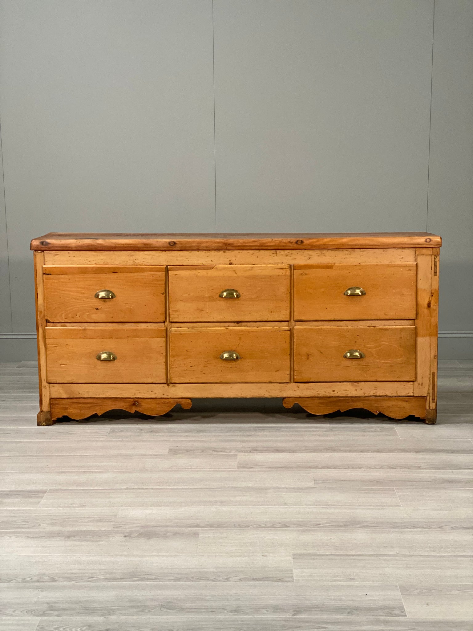 19th Century Pine Bank Of Drawer’s