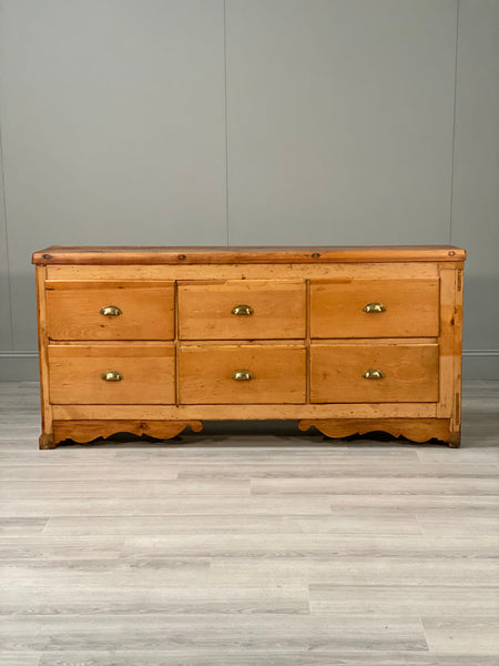 19th Century Pine Bank Of Drawer’s