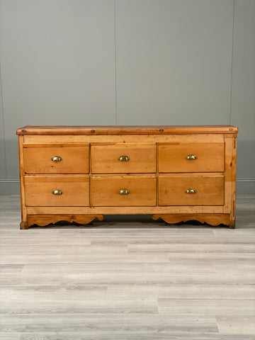 19th Century Pine Bank Of Drawer’s
