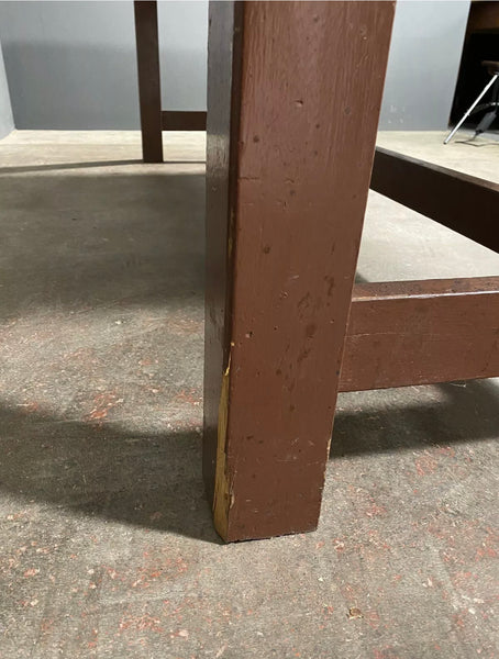 Late 19th Century Antique Pine 2 Plank Top 6ft Industrial Table