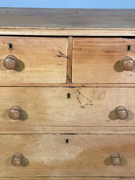 Small Victorian Pine Chest Of Drawers