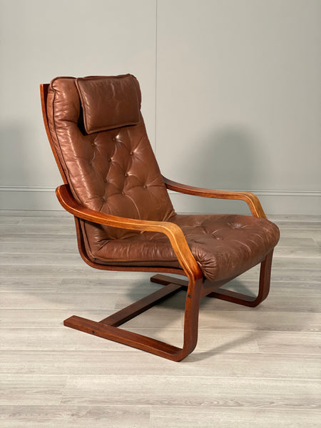 Mid 20th Century Danish Leather Armchair