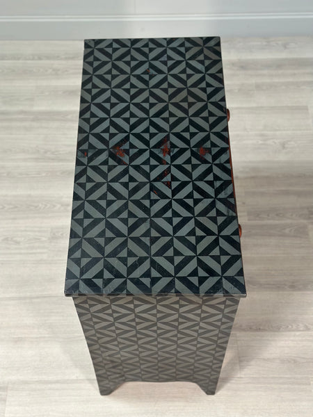 19th Century Geometric Painted Chest Of Drawers