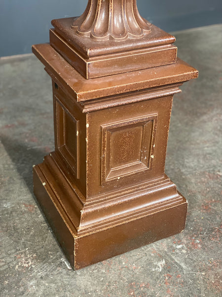 Large Glazed Terracotta Urn On Plinth