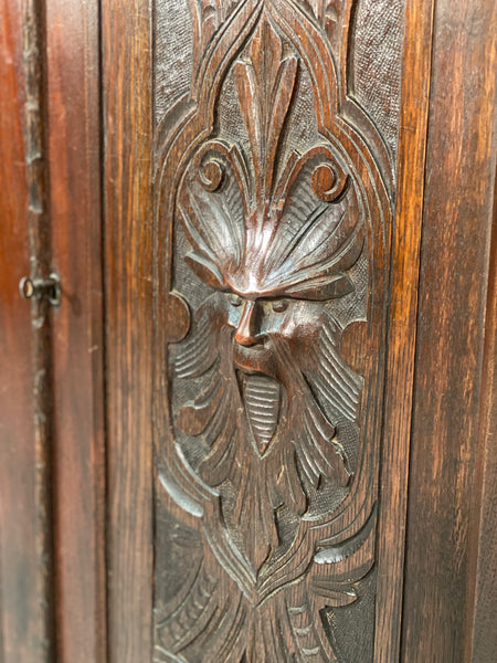 19th Century Carved Oak Cupboard