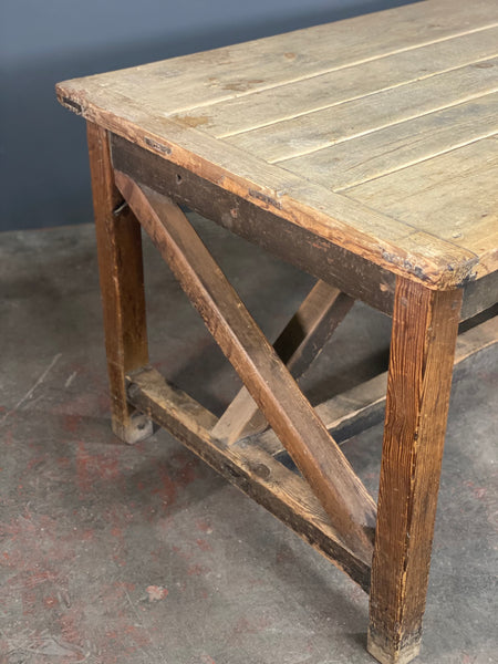 Large Victorian Pine Mill Table c1890