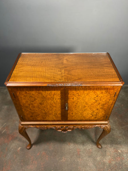 Mid 20th Century Burr Walnut Cocktail Cabinet