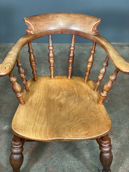 Victorian Elm Smokers Bow Arm Chair