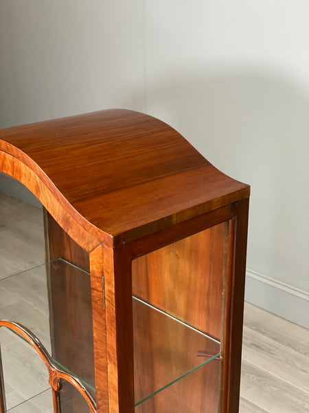 Art Deco Walnut Display Cabinet