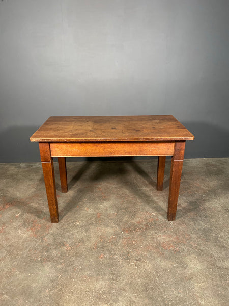 Antique Oak Church Table Desk With End Drawer c1905