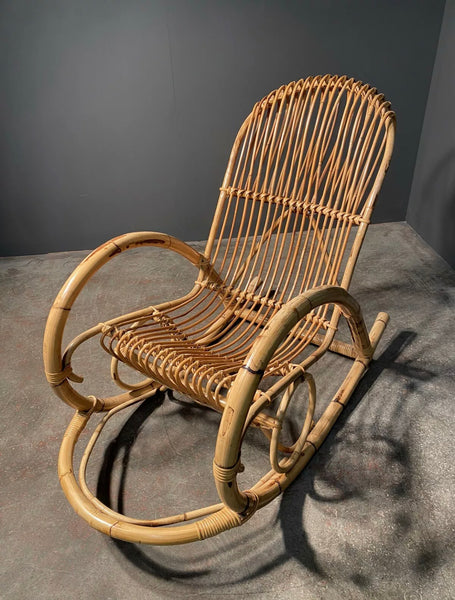 Mid Century Franco Albini Bamboo Rocking Chair