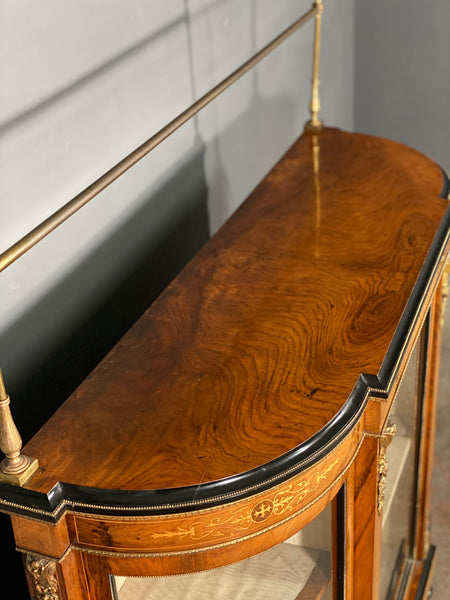 Victorian Walnut Bow Fronted Credenza