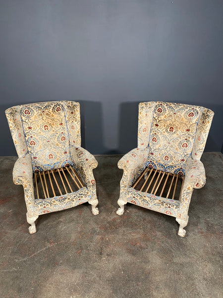 A Pair Of 20th Century Antique Floral Armchairs By Beresford And Hicks