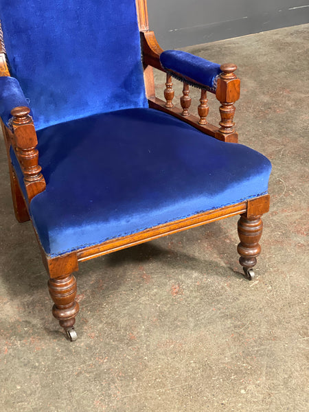 Antique Walnut Library Chair