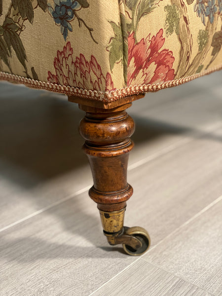 19th Century Howard Style Willoughby Armchair With Cope Castors