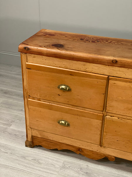19th Century Pine Bank Of Drawer’s
