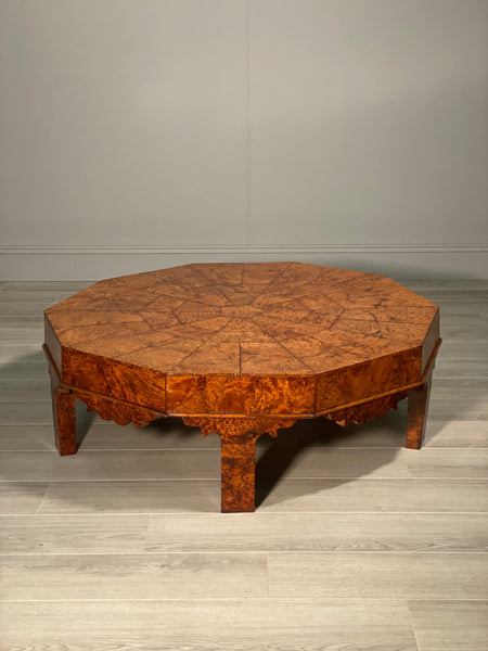 Art Deco Burr Yew Coffee Table