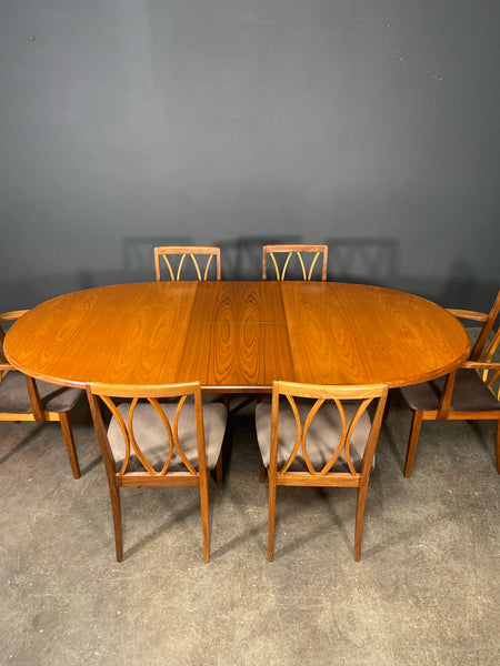 Mid 20th Century G Plan Extending Dining Table With 6 Chairs