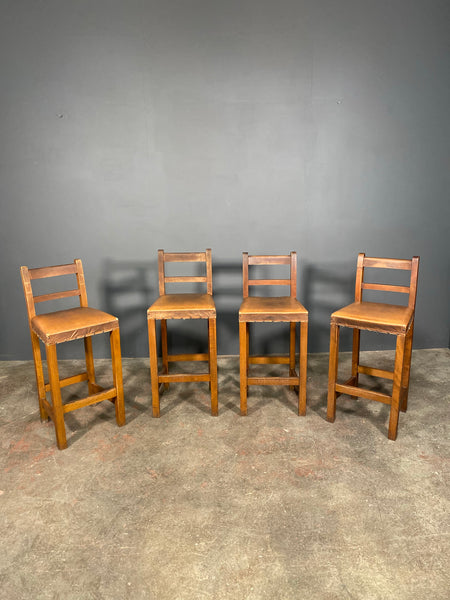 Set Of 4 Oak Clerk Chairs By Withy Groves Stores Of Manchester c1910