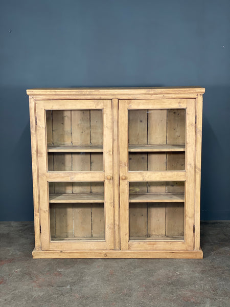 19th Century Glazed Pine Bookcase