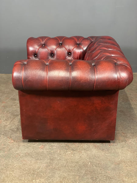 Vintage Chesterfield Club Chair In Oxblood