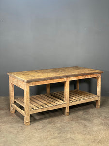 Early 20th Century Pine Industrial Kitchen Island