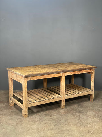 Early 20th Century Pine Industrial Kitchen Island