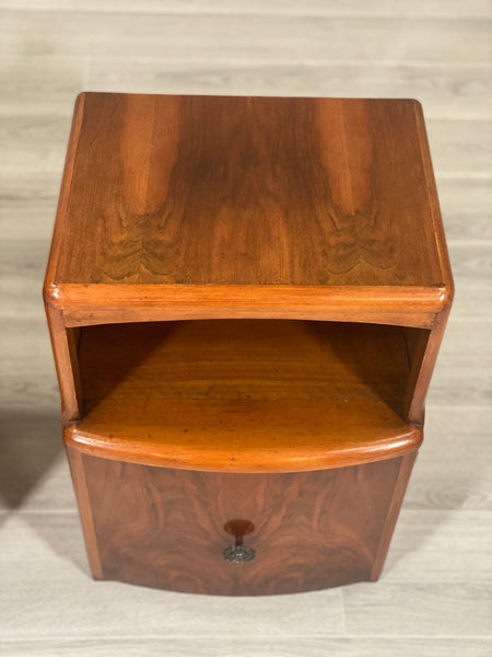 Pair of Art Deco Walnut Bedside Cabinets