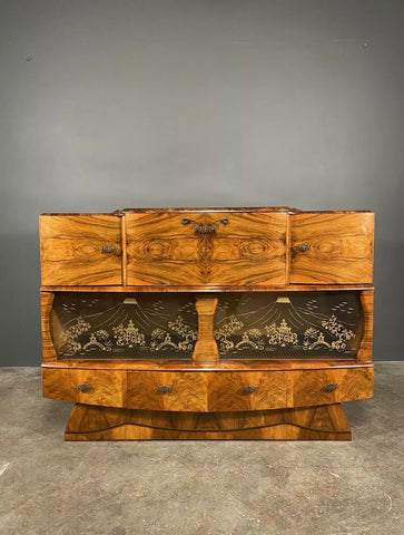 Mid 20th Century Art Deco Walnut Cocktail Cabinet