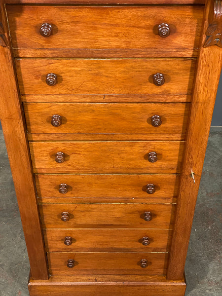 Large Antique Mahogany Wellington Chest