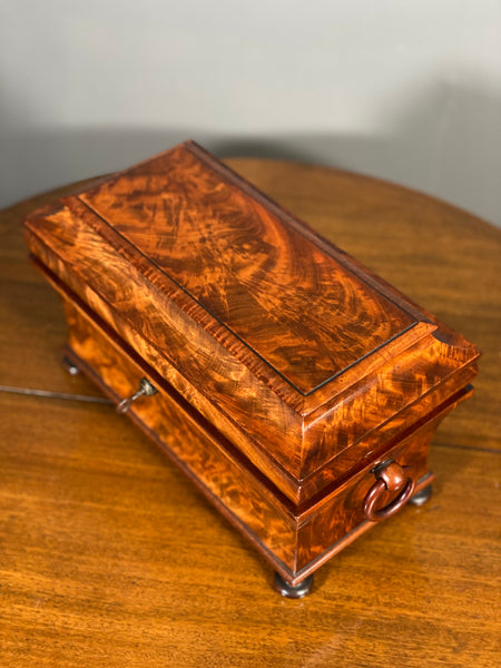 A Georgian Mahogany Tea Caddy By George Simpson Of London