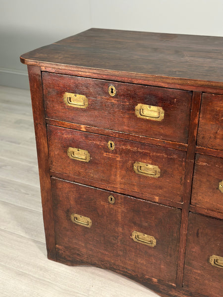 19th Century Oak Bank Of Drawers