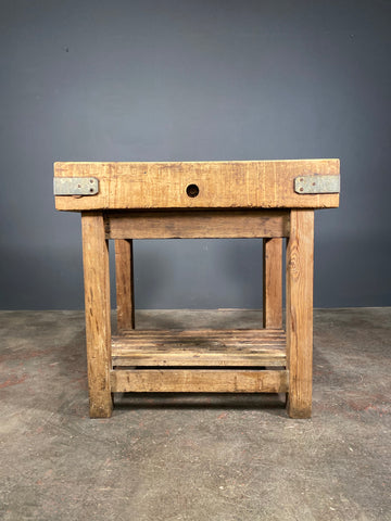 20th Century Butchers Block On Stand Kitchen Island