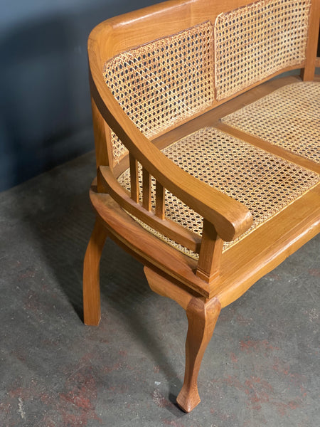 Mid Century Elm Bergere Bench