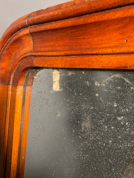 Large Victorian Mahogany Mirror With Distressed Mercury Plate