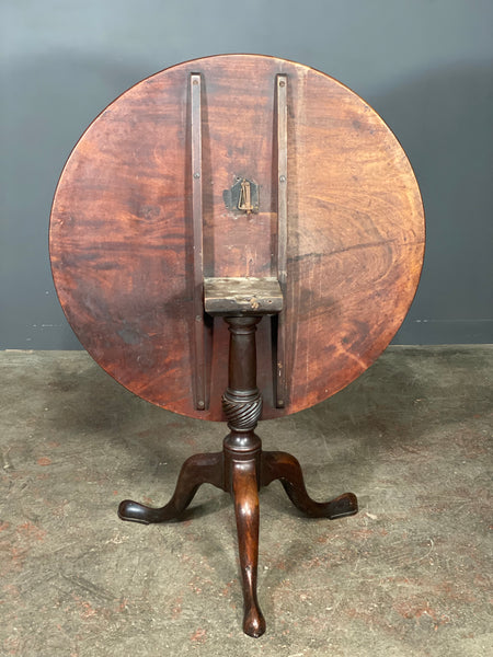 Georgian Mahogany One Piece Tilt Top Tripod Table