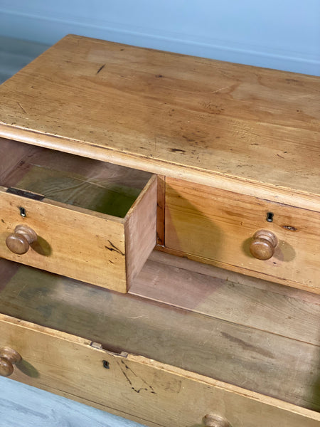 Small Victorian Pine Chest Of Drawers