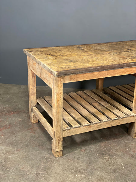 Early 20th Century Pine Industrial Kitchen Island