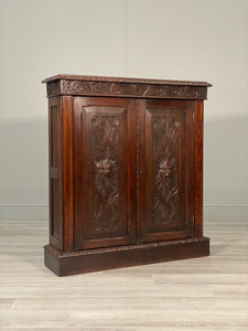 19th Century Carved Oak Cupboard