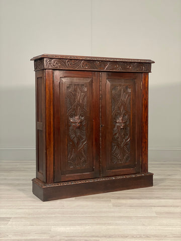 19th Century Carved Oak Cupboard