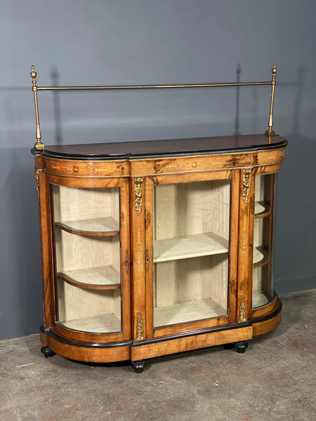Victorian Walnut Bow Fronted Credenza