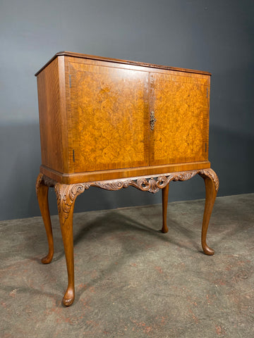Mid 20th Century Burr Walnut Cocktail Cabinet