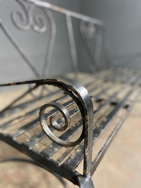 Mid 20th Century Wrought Iron Garden Bench