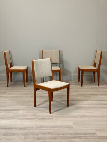 Set Of Four Johannes Andersen Danish Teak Dining Chairs